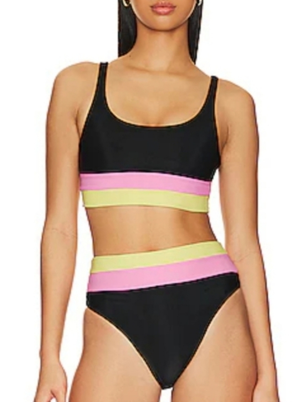 Beach Riot‎ Heidi High-Waist Colorblock Ribbed Bikini Bottom - Picture 3 of 8